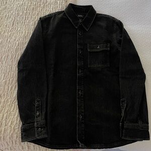 APC Black Wash Denim Button Down Medium